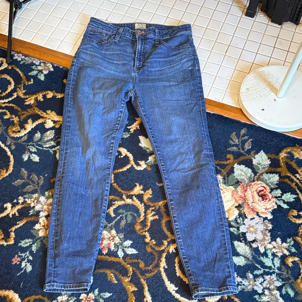 J. Crew Curvy Toothpick Skinny Jeans in Deep Blue- worn a bunch but great-